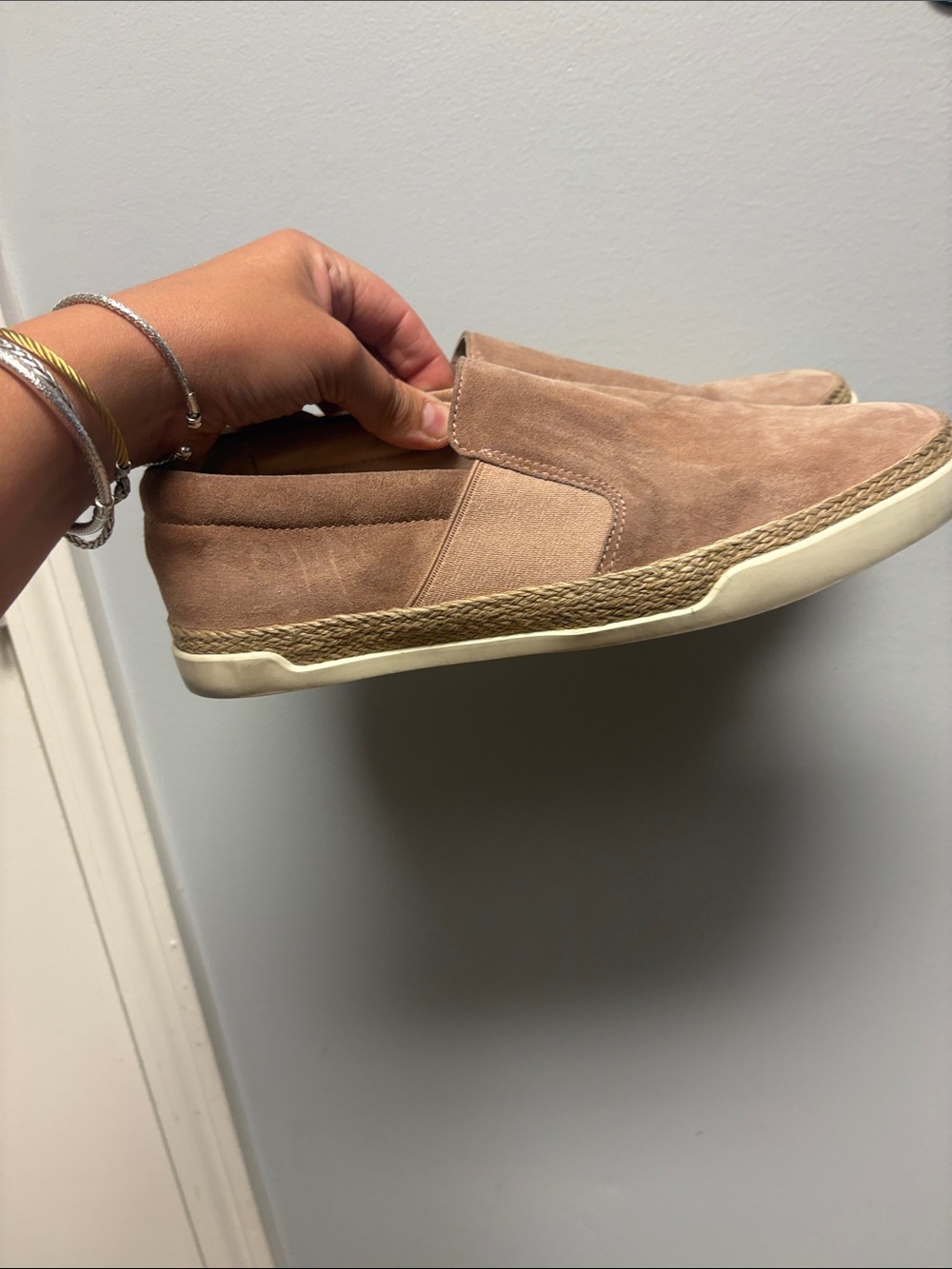 Vince Women's Suede Slip-On Loafers in Light Taupe